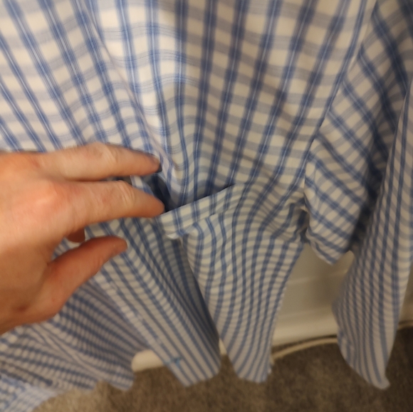 Blue check long sleeve non iron shirt - Picture 4 of 5